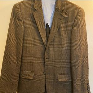 Tommy Hilfiger brown herringbone/plaid sport coat